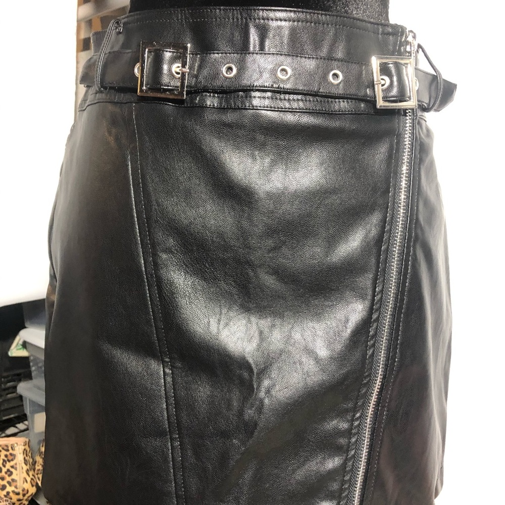 Black Faux Leather Biker